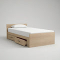 Cama Individual com 2 Gavetas em MDF Carvalho-Claro 90 x 190 cm