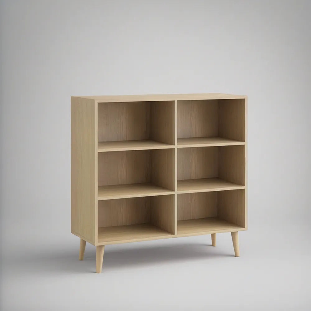 Estante com 6 Nichos em MDF Carvalho Natural 80 x 35 x 100 cm