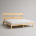 Cama de Casal em Madeira Maciça de Pinho Natural para Colchão 160 x 200 cm, 165 x 210 x 90 cm