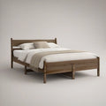 Cama de Casal em Madeira Maciça de Pinho Castanho Escuro para Colchão 160 x 200 cm