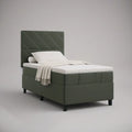 Cama Individual Estofada em Pele Sintética PU Verde-Escuro 90 x 200 cm