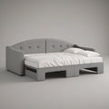 Sofá-cama de Casal em Poliéster Cinzento 210 x 150 x 85 cm