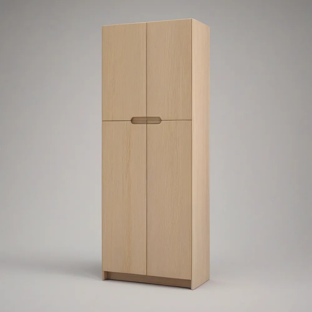Armário Alto de 4 Portas em Carvalho Claro, 80 x 40 x 180 cm